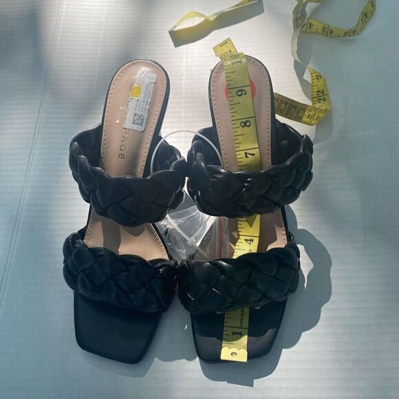 RAMPAGE Women’s Woven Heels Size 9 Black New With Defect Style EIRA03L Stiletto - Picture 2 of 11